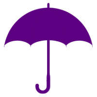Purple umbrella, fully insured icon